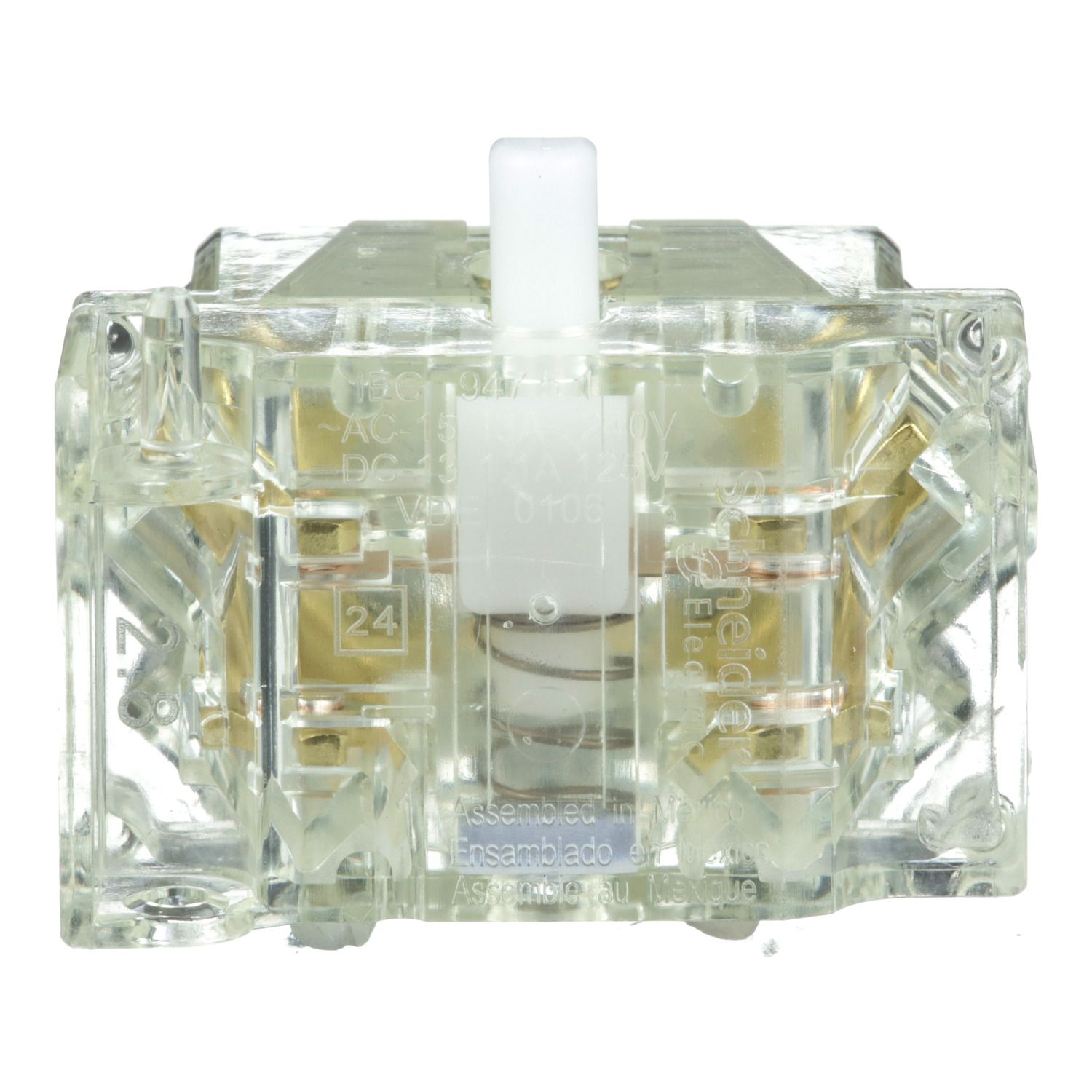 Picture of Contact block with protected terminals, Harmony 9001K, Harmony 9001SK, 0...600V, silver alloy contacts, screw clamp terminal, positive opening, 1 CO