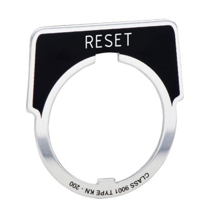 Picture of Legend, Harmony 9001K, Harmony 9001SK, 30mm, aluminium, black with silver letters, 40x43mm, marking RESET