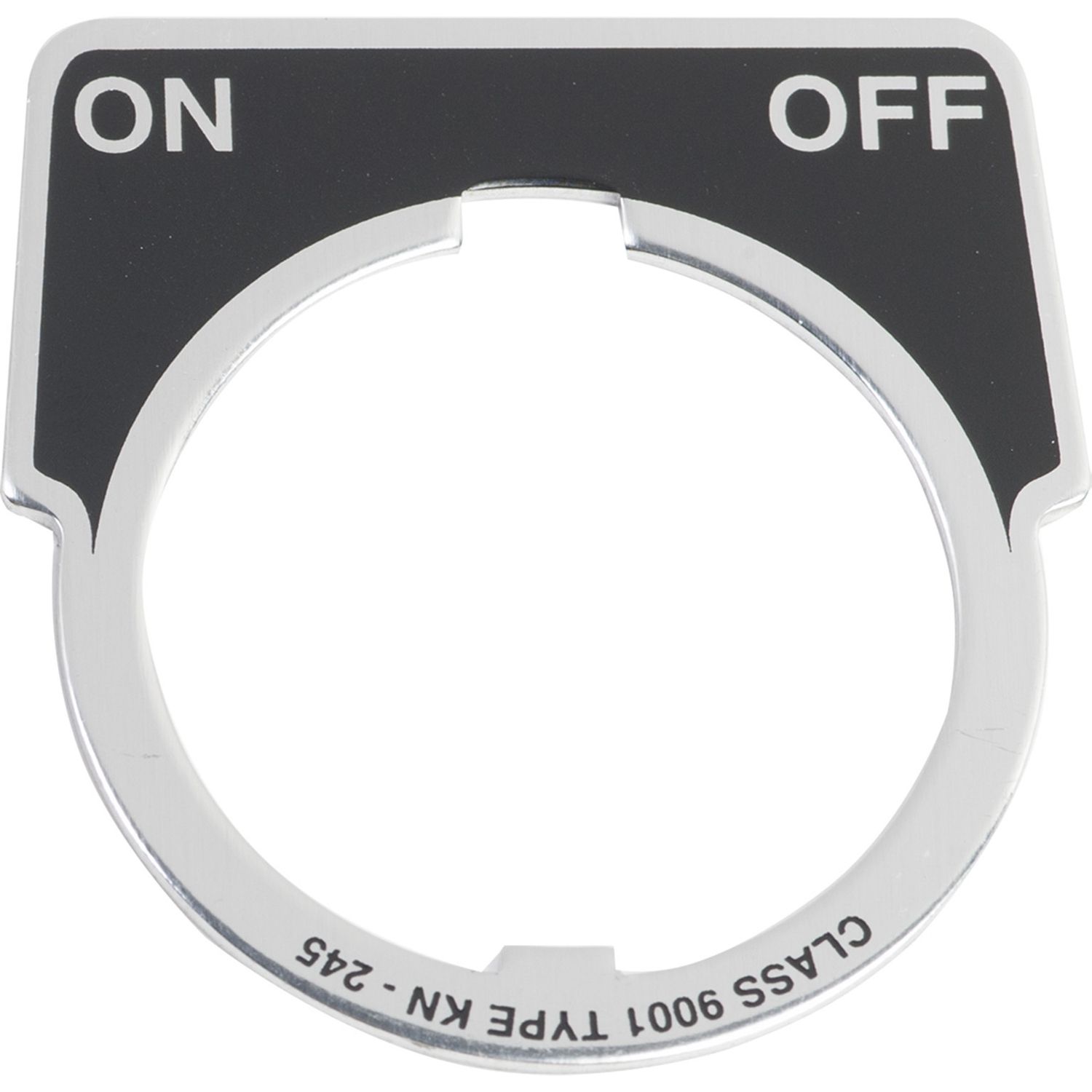 Picture of Legend, Harmony 9001K, Harmony 9001SK, 30mm, aluminium, black with silver letters, 40x43mm, marking ON-OFF