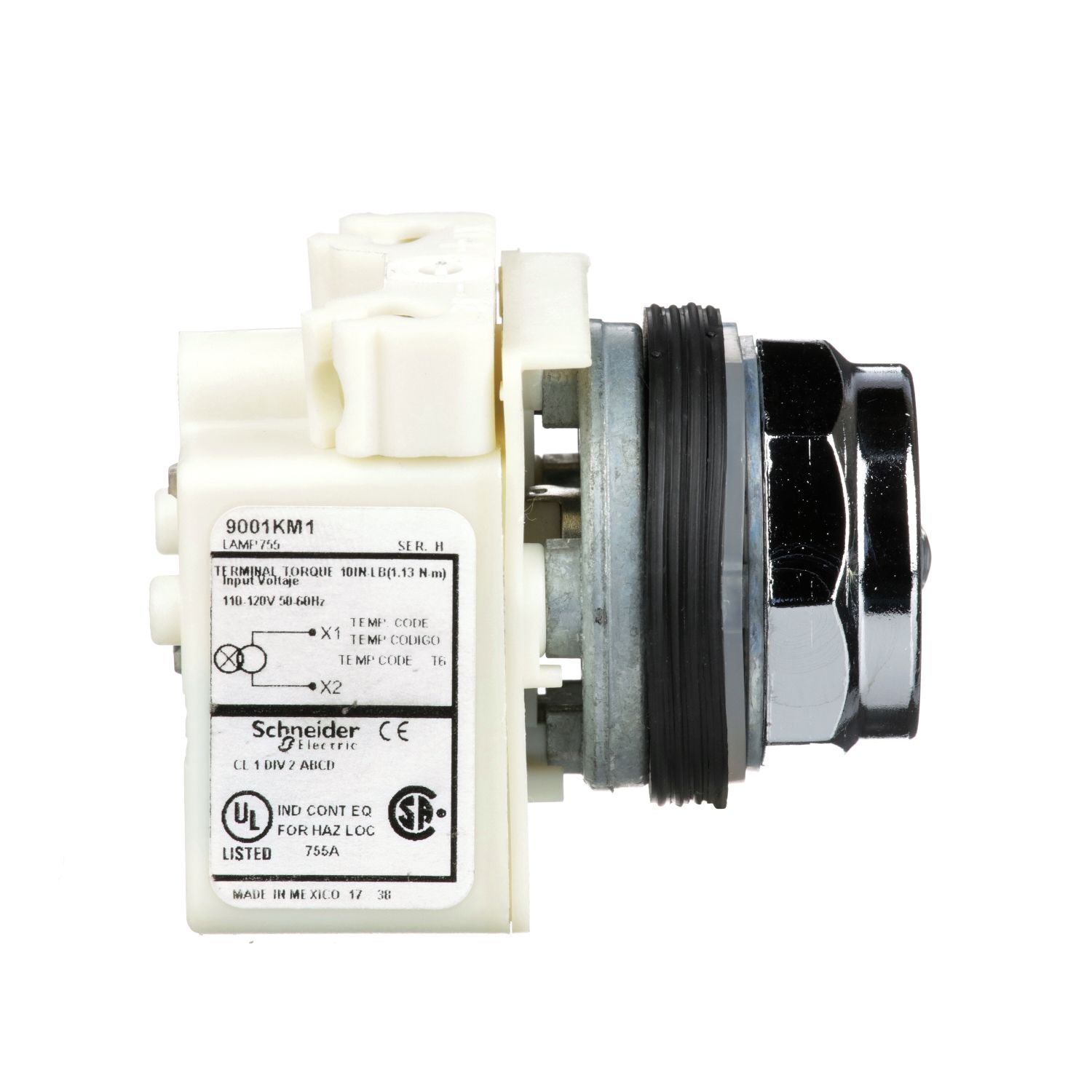 Picture of Head for pilot light, Harmony 9001K, metal, without cap, 30mm, 110...120V
