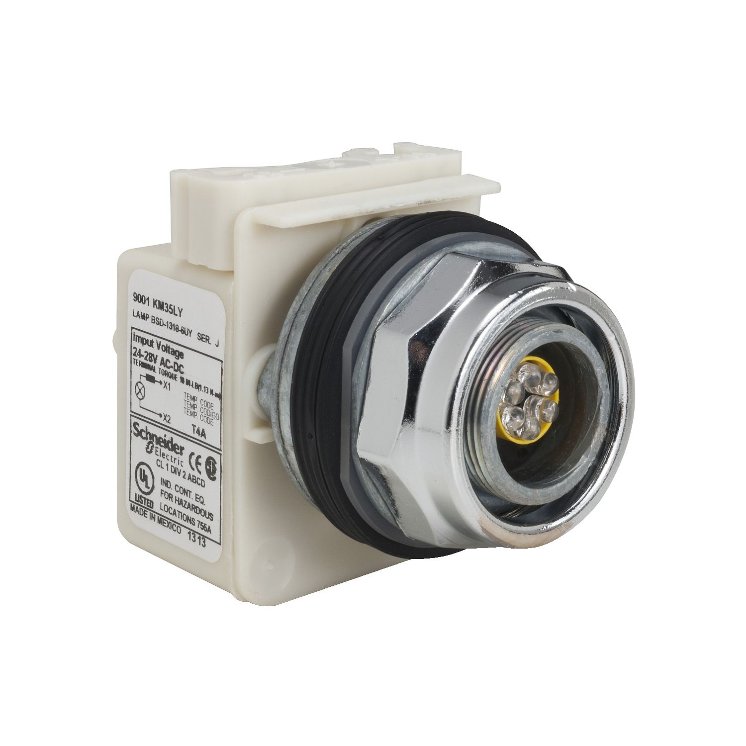 Picture of Head for pilot light, Harmony 9001K, metal, without cap, 30mm, 380...480V