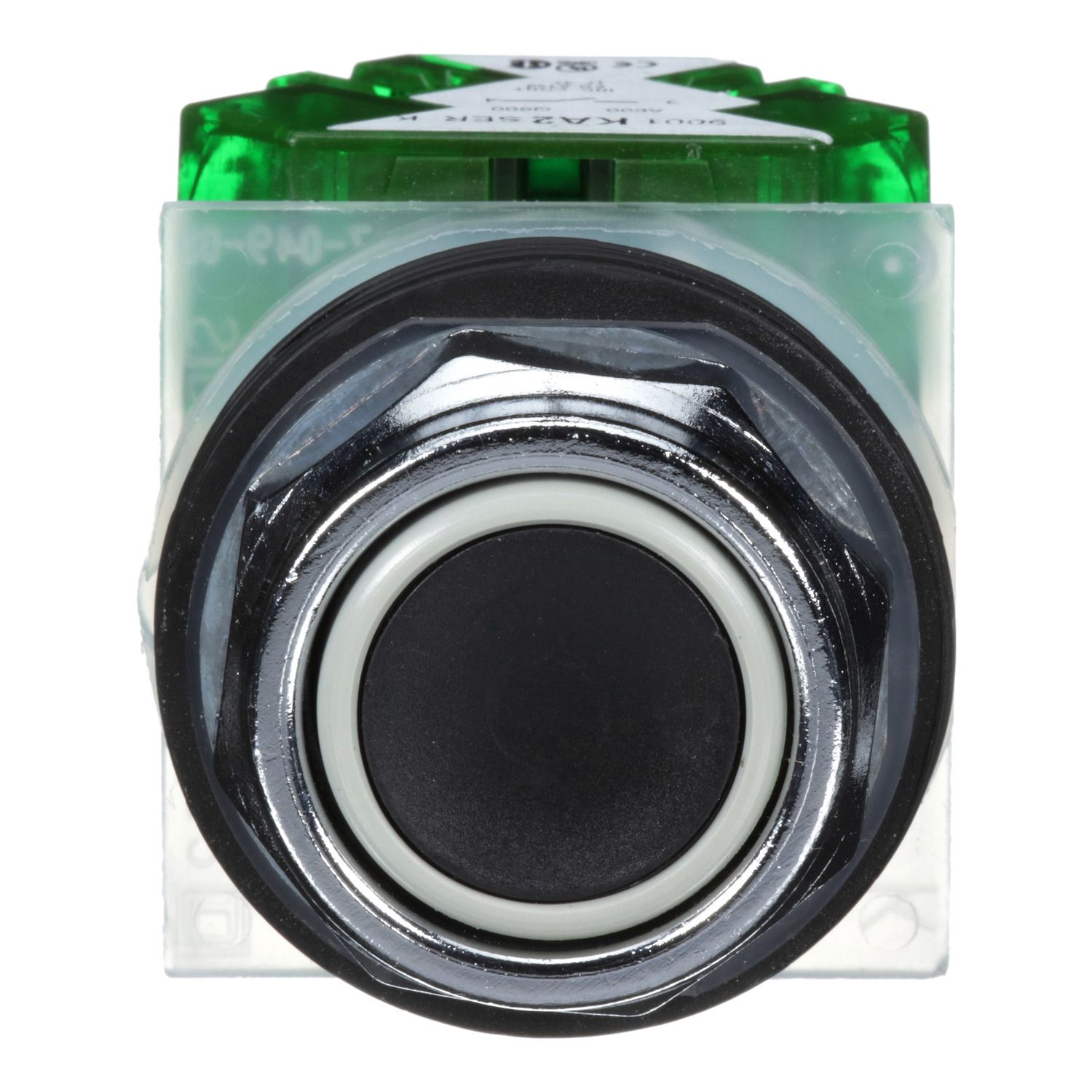 Picture of Push button, Harmony 9001K, metal, flush, black, 30mm, spring return, 1NO