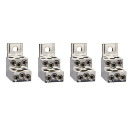 Picture of Aluminium bare cable connectors, ComPacT NSX, for 6 cables 1.5mm² to 35mm², 250A, set of 4 parts