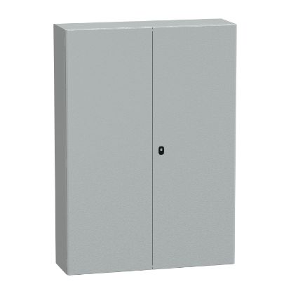 Picture of Spacial, Wall mounted steel enclosure, Spacial S3D, double plain door, with mounting plate, 1400x1000x300mm, IP55, IK10