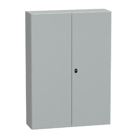Picture of Spacial, Wall mounted steel enclosure, Spacial S3D, double plain door, with mounting plate, 1400x1000x300mm, IP55, IK10