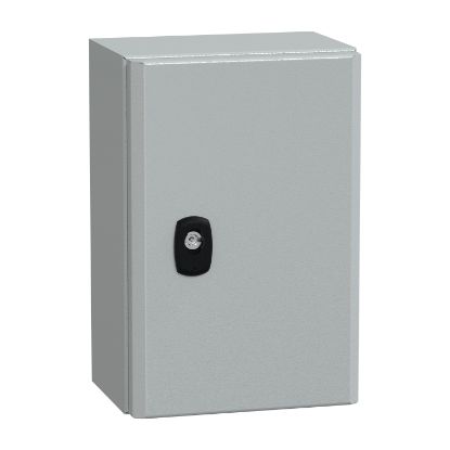 Picture of Spacial, Wall mounted steel enclosure, Spacial S3D, plain door, with mounting plate, 300x200x150mm, IP66, IK10