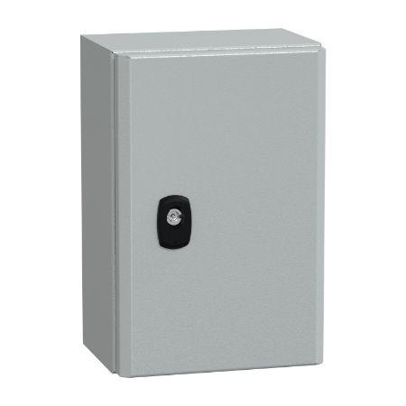Picture of Spacial, Wall mounted steel enclosure, Spacial S3D, plain door, with mounting plate, 300x200x150mm, IP66, IK10