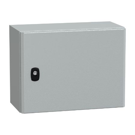 Picture of Spacial, Wall mounted steel enclosure, Spacial S3D, plain door, with mounting plate, 300x400x200mm, IP66, IK10