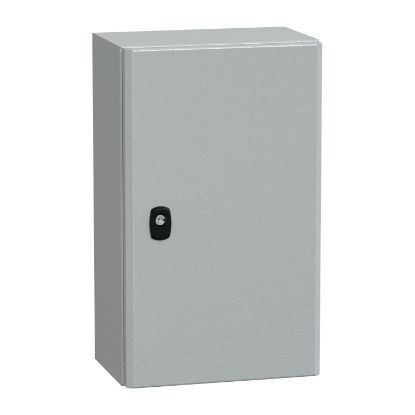 Picture of Spacial, Wall mounted steel enclosure, Spacial S3D, plain door, with mounting plate, 500x300x200mm, IP66, IK10