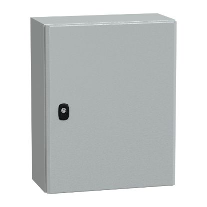 Picture of Spacial, Wall mounted steel enclosure, Spacial S3D, plain door, with mounting plate, 500x400x200mm, IP66, IK10