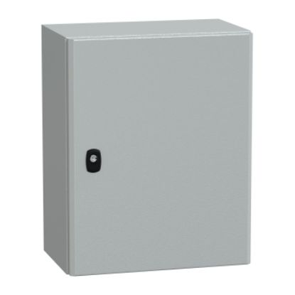 Picture of Spacial, Wall mounted steel enclosure, Spacial S3D, plain door, with mounting plate, 500x400x250mm, IP66, IK10