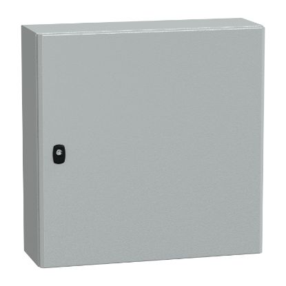 Picture of Spacial, Wall mounted steel enclosure, Spacial S3D, plain door, with mounting plate, 600x600x200mm, IP66, IK10
