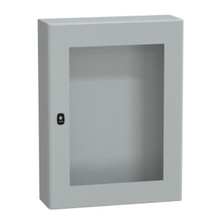 Picture of Wall mounted steel enclosure, PanelSeT S3D, transparent door, without mounting plate, 800x600x200mm, IP66, IK08
