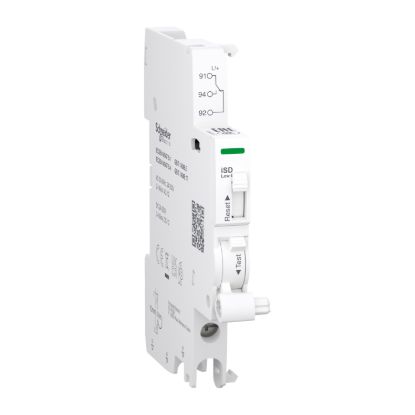 Picture of Auxiliary contact, Acti9, iSD, 1 C/O, 2mA to 100mA, 24VAC to 250VAC, 24VDC to 220VDC, bottom connection