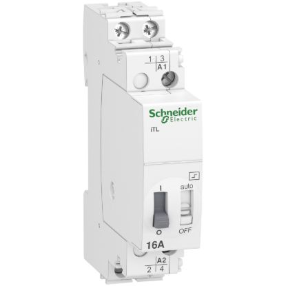 Picture of Impulse relay, Acti9, iTL, 2P, 2 NO, 16A, coil 110 VDC, 230...240 VAC 50/60Hz