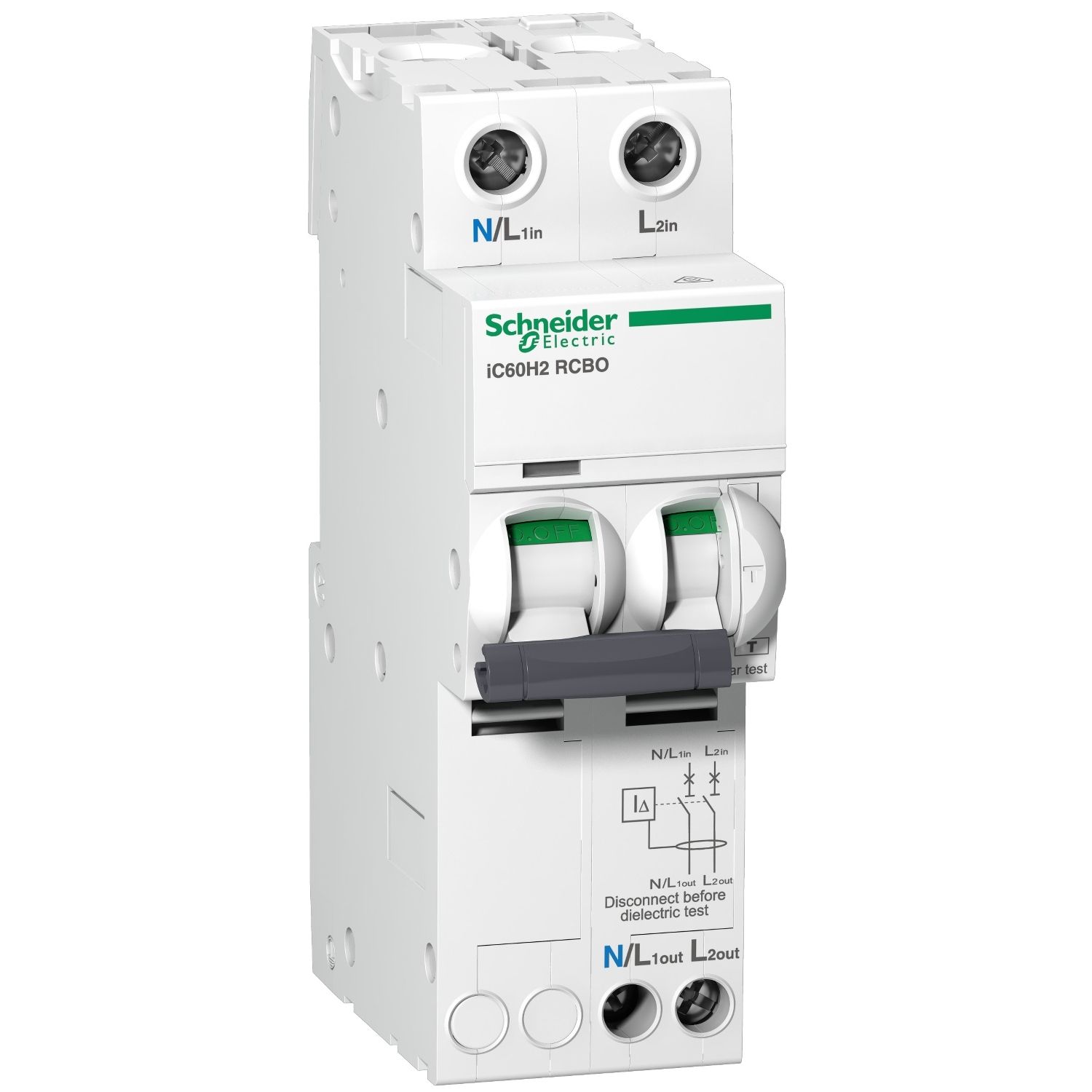 Picture of IC60H2 - earth leakage circuit breaker, Acti9, 2P, C curve, 32 A, 30 mA, 110 V