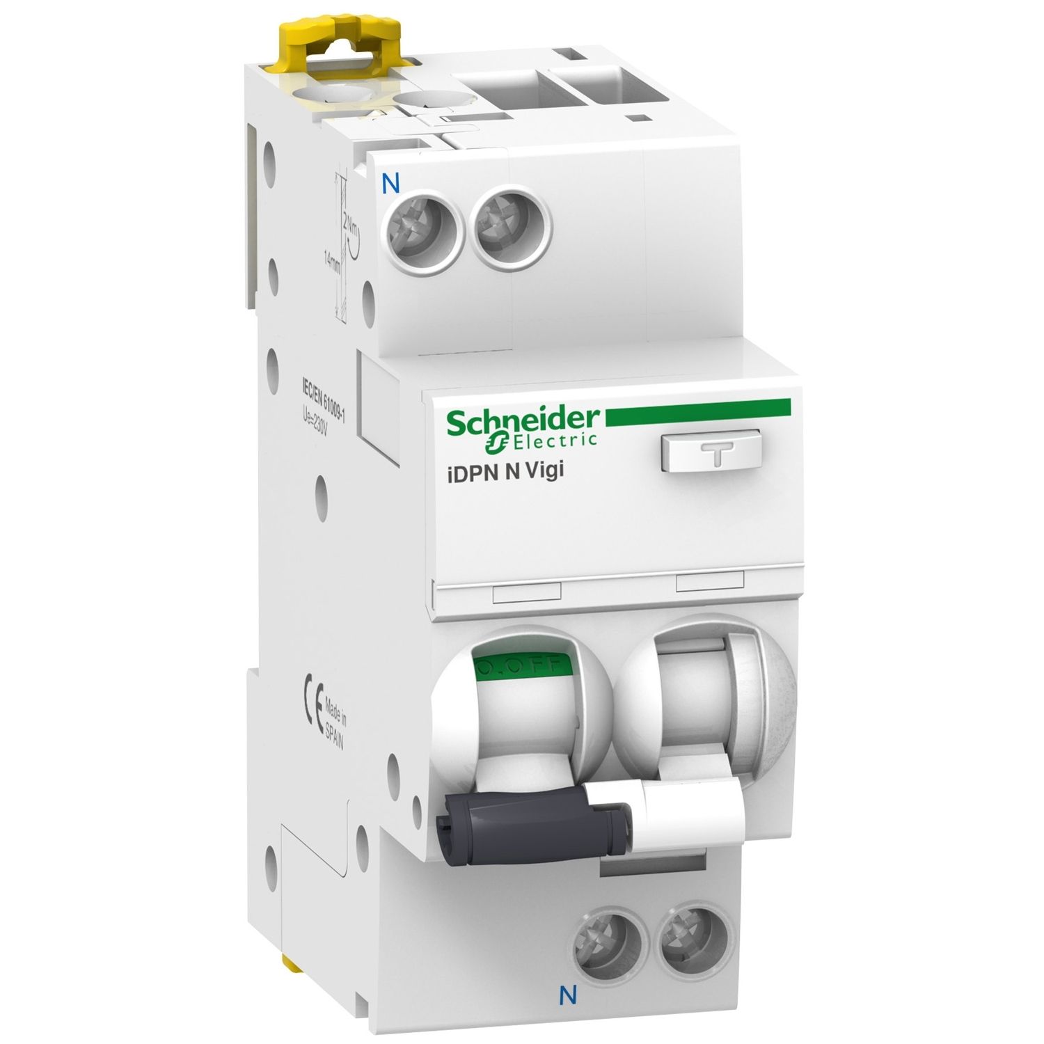 Picture of Residual current breaker with overcurrent protection (RCBO), Acti9, iDPN N Vigi, 1P+N, 32A, C curve, 6000A, A type, 30mA