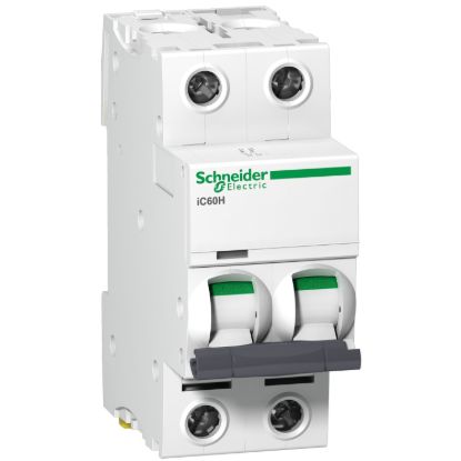 Picture of Miniature circuit breaker (MCB), Acti9, iC60H Disbo, 2P, 25A, B curve, 10000A (IEC/EN 60898-1), 15kA (IEC/EN 60947-2)