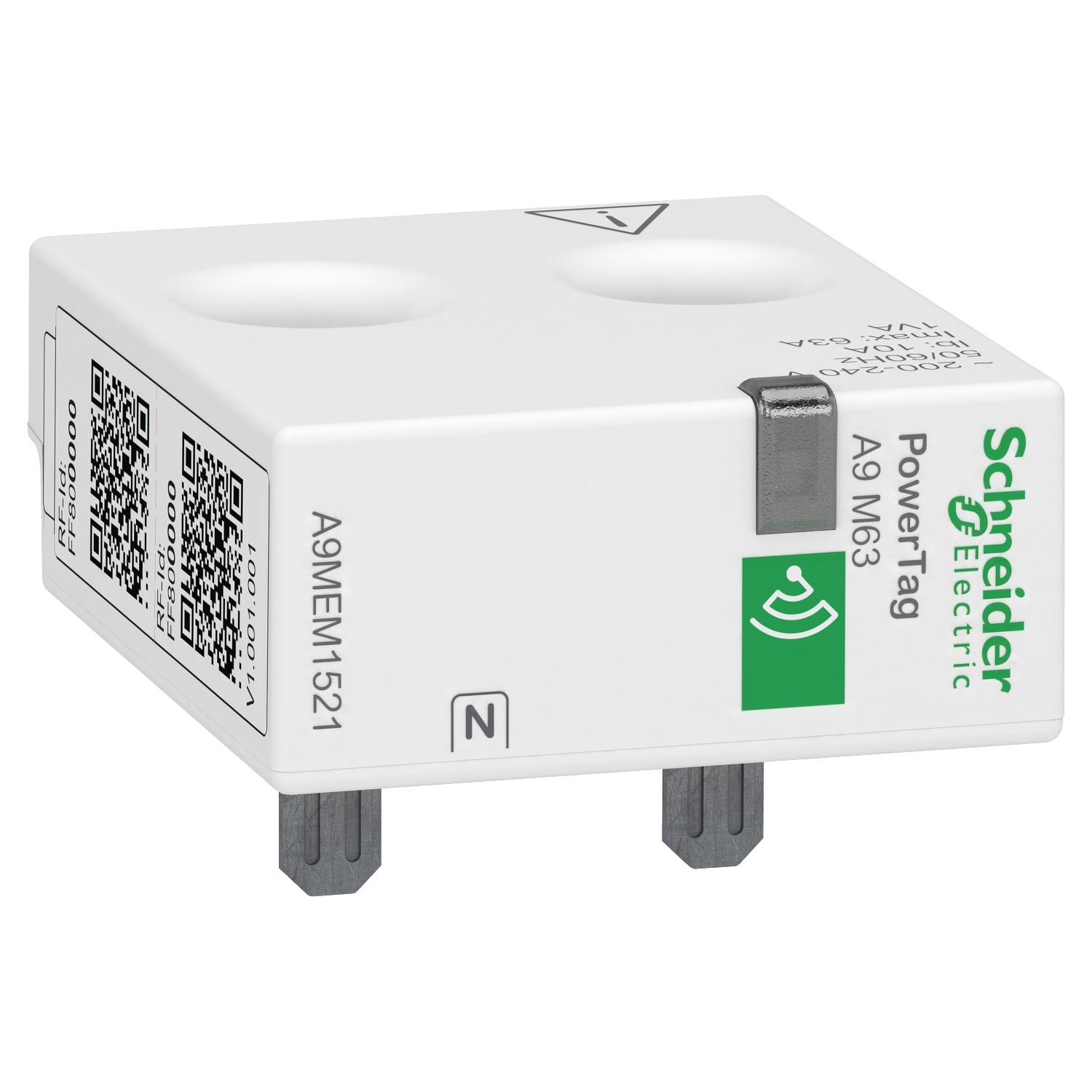 Picture of Energy sensor, PowerTag, PowerTag Monoconnect 63A 1P+N top position