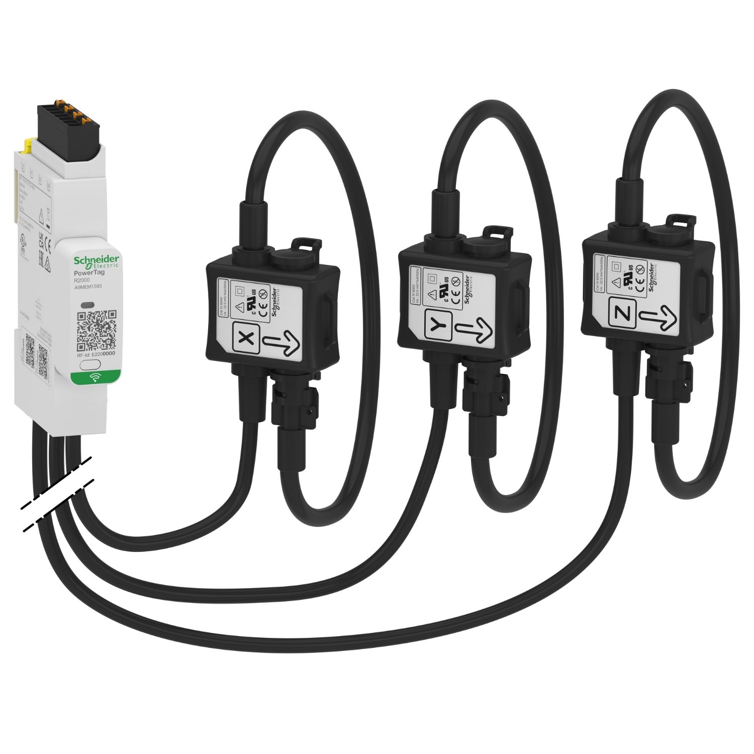 Picture of energy sensor, PowerTag Rope 2000A 3P/3P+N top and bottom position