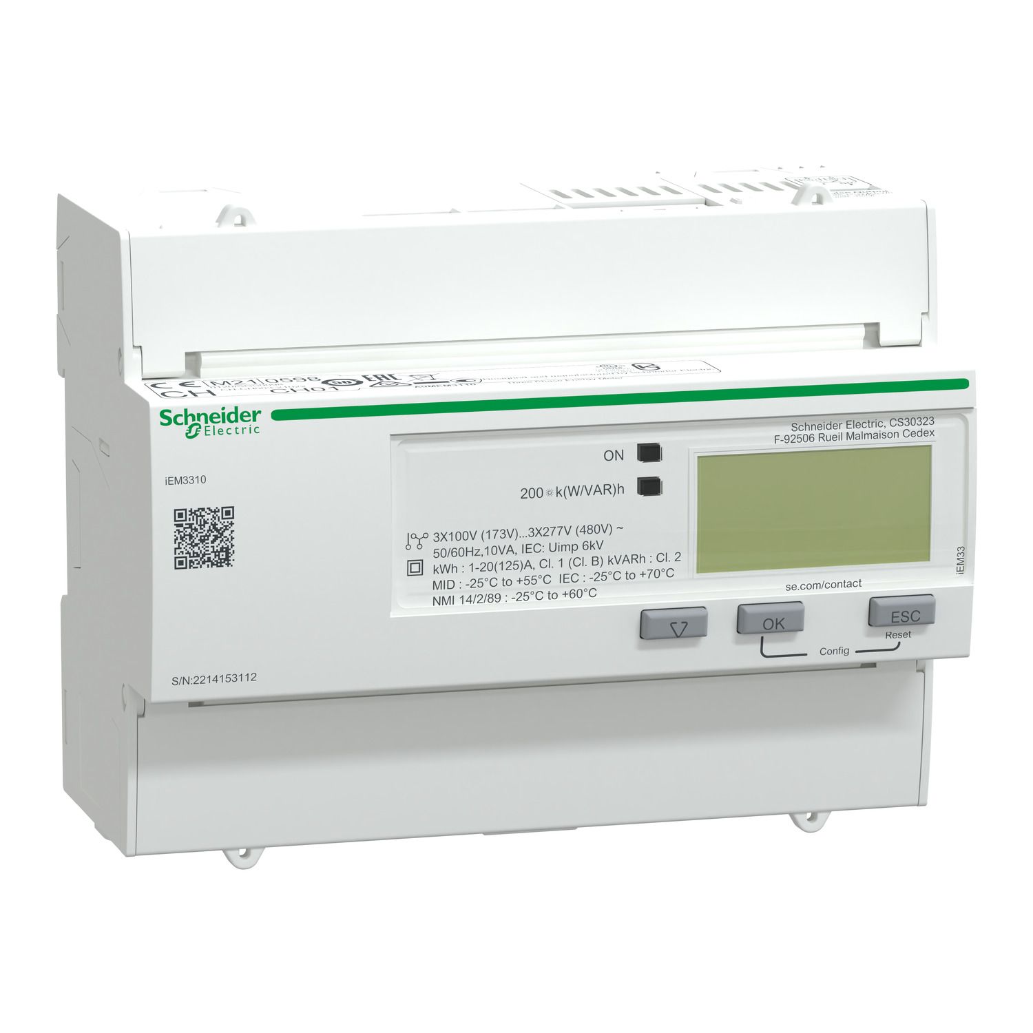 Picture of iEM3310 energy meter - 125 A - 1 pulse O - MID