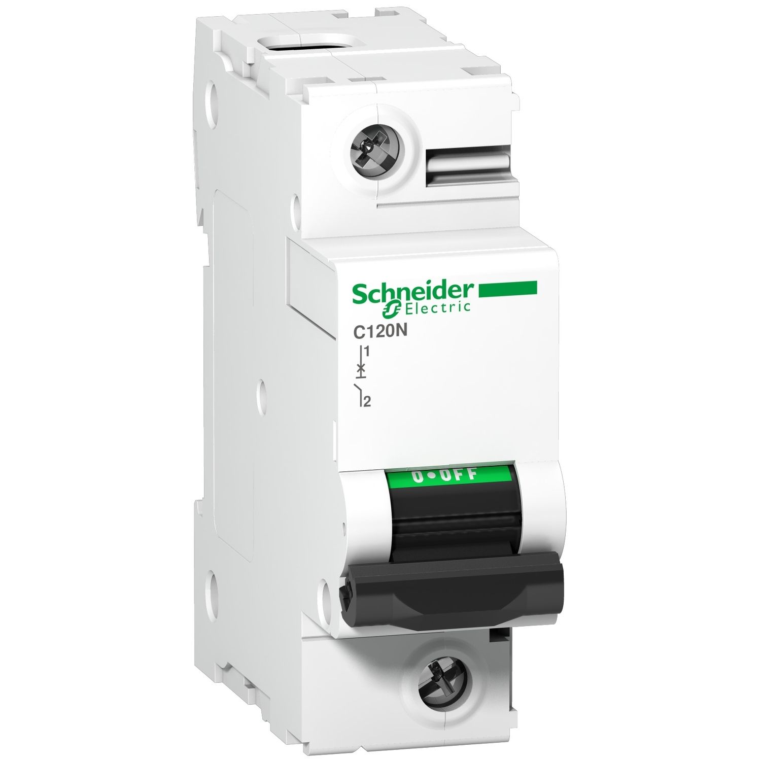 Picture of Miniature circuit breaker (MCB), Acti9, C120N, 1P, 63A, C curve, 10000A (IEC/EN 60898-1), 10kA (IEC/EN 60947-2)