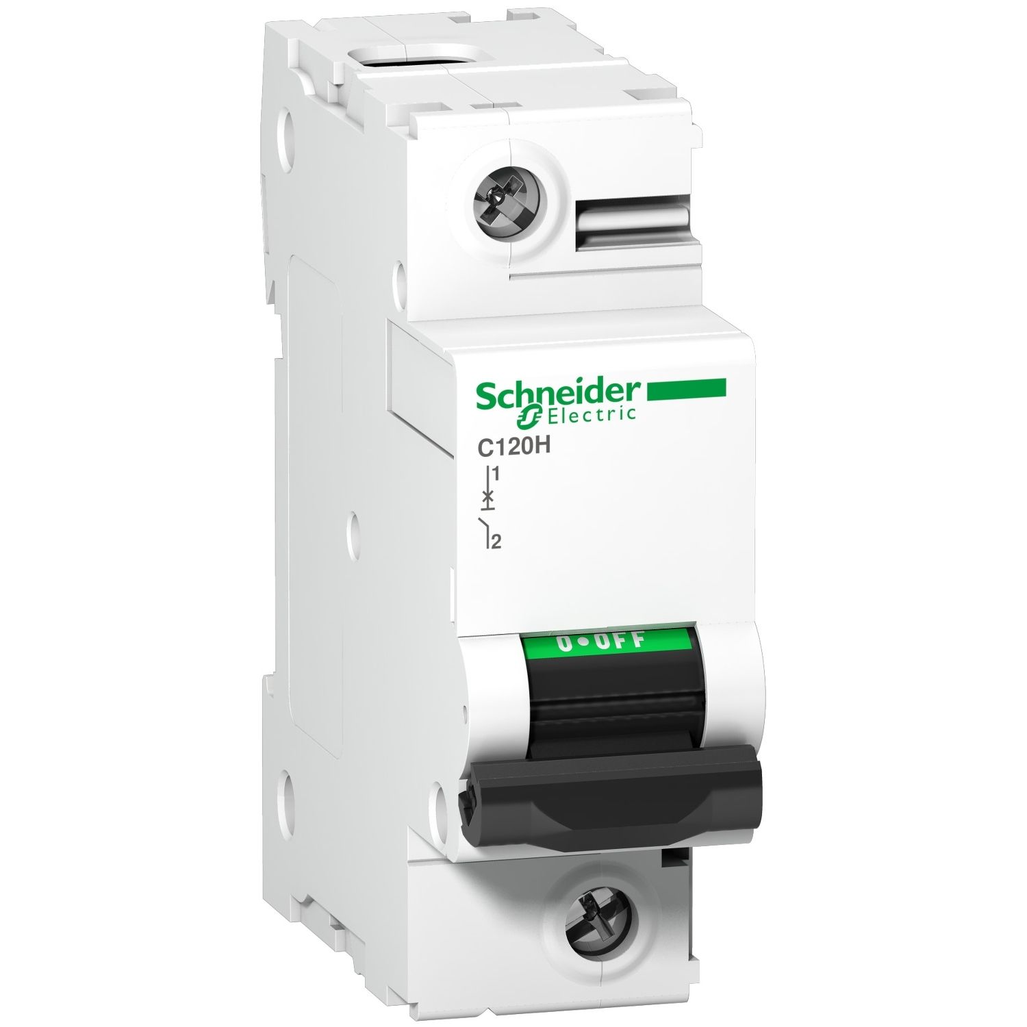 Picture of Miniature circuit breaker (MCB), Acti9, C120H, 1P, 100A, D curve, 15000A (IEC/EN 60898-1), 15kA (IEC/EN 60947-2)