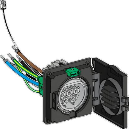 Picture of T2S socket-outlet subassembly 1-Ph IEC - Wallbox spare part