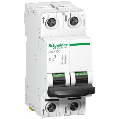 Picture of Miniature circuit breaker (MCB), Acti9, C60H-DC, 2P, 32A, C curve, 6kA (IEC/EN 60947-2)
