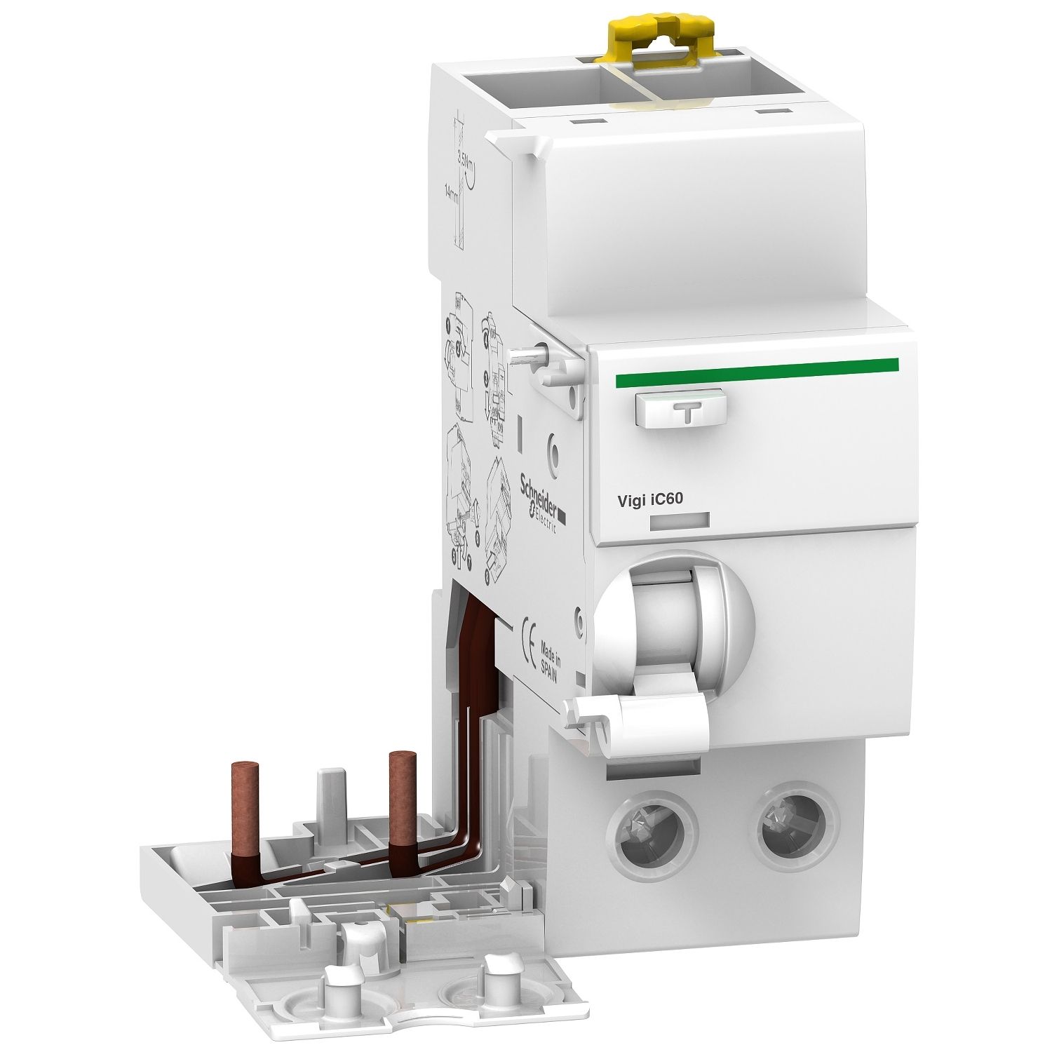 Picture of Earth leakage add-on block, Acti9, 2P, 63A, 30mA, A type