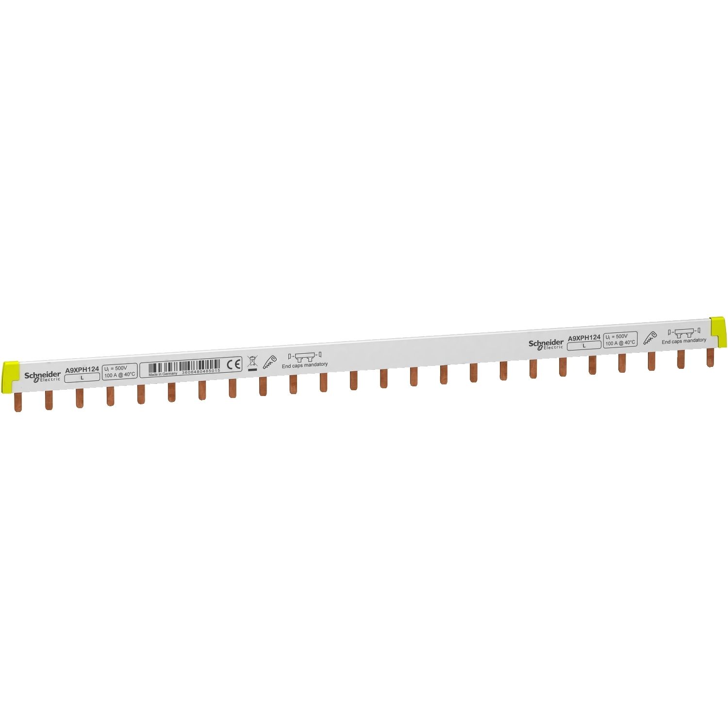 Picture of Comb Busbar, Acti9, 1L, 18 mm pitch, 24 modules, 100A