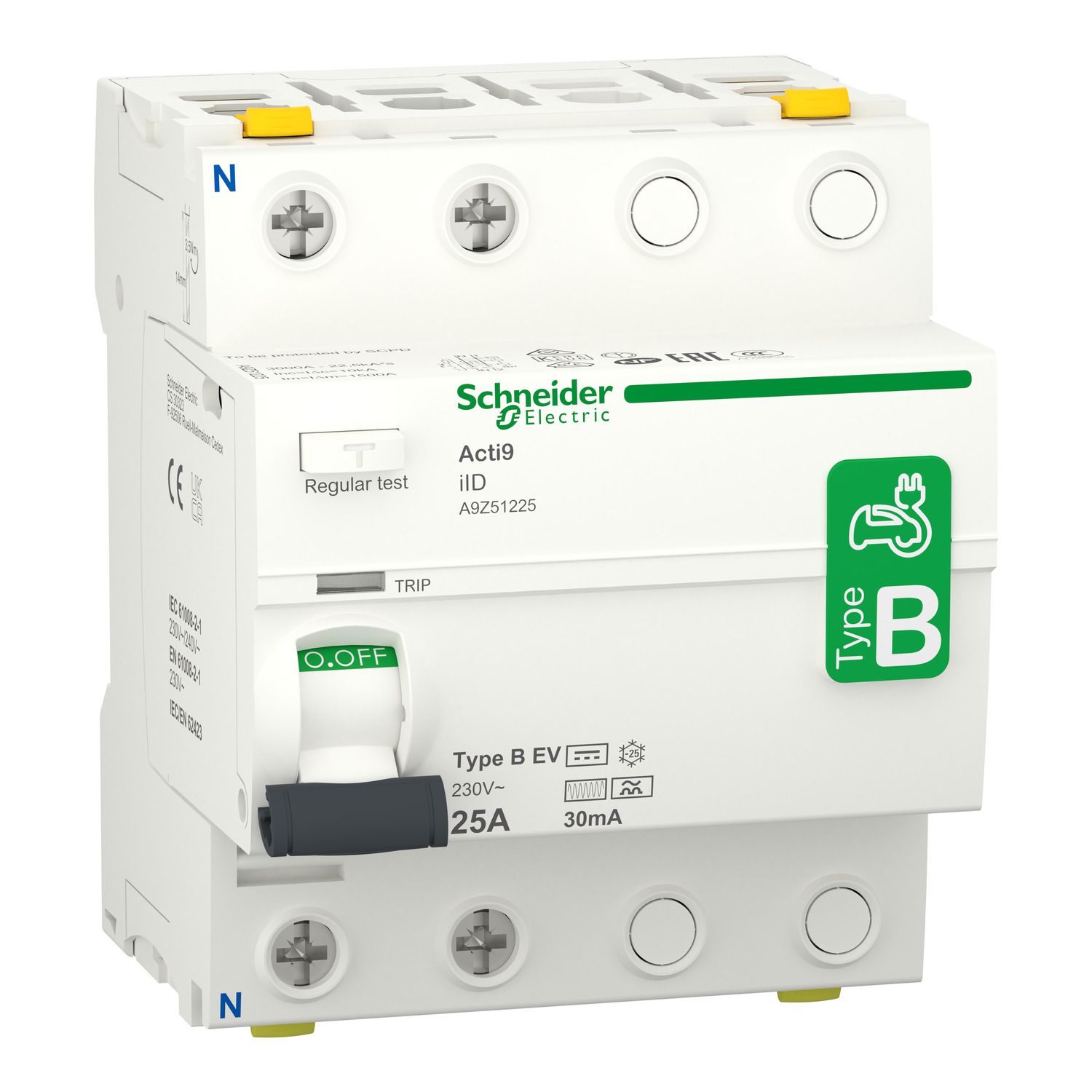 Picture of Acti9 iID - Residual Current Circuit Breaker - 2P - 25A - 30mA - B type