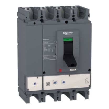Picture of circuit breaker, EasyPact CVS400N, 50kA at 415VAC, 400A, ETS 2.3 electronic trip unit, 4P4d