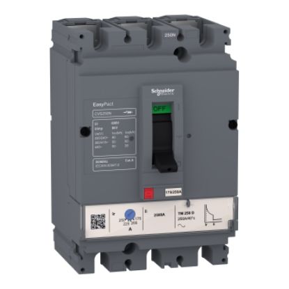 Picture of circuit breaker, EasyPact CVS100N, 50kA at 415VAC, 32A, TM-D trip unit, 3P3d