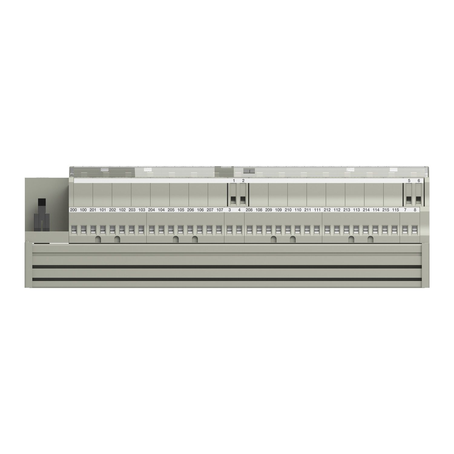 Picture of sub-base for plug-in relay ABE7 - 16 channels - fuses - relay 10 mm