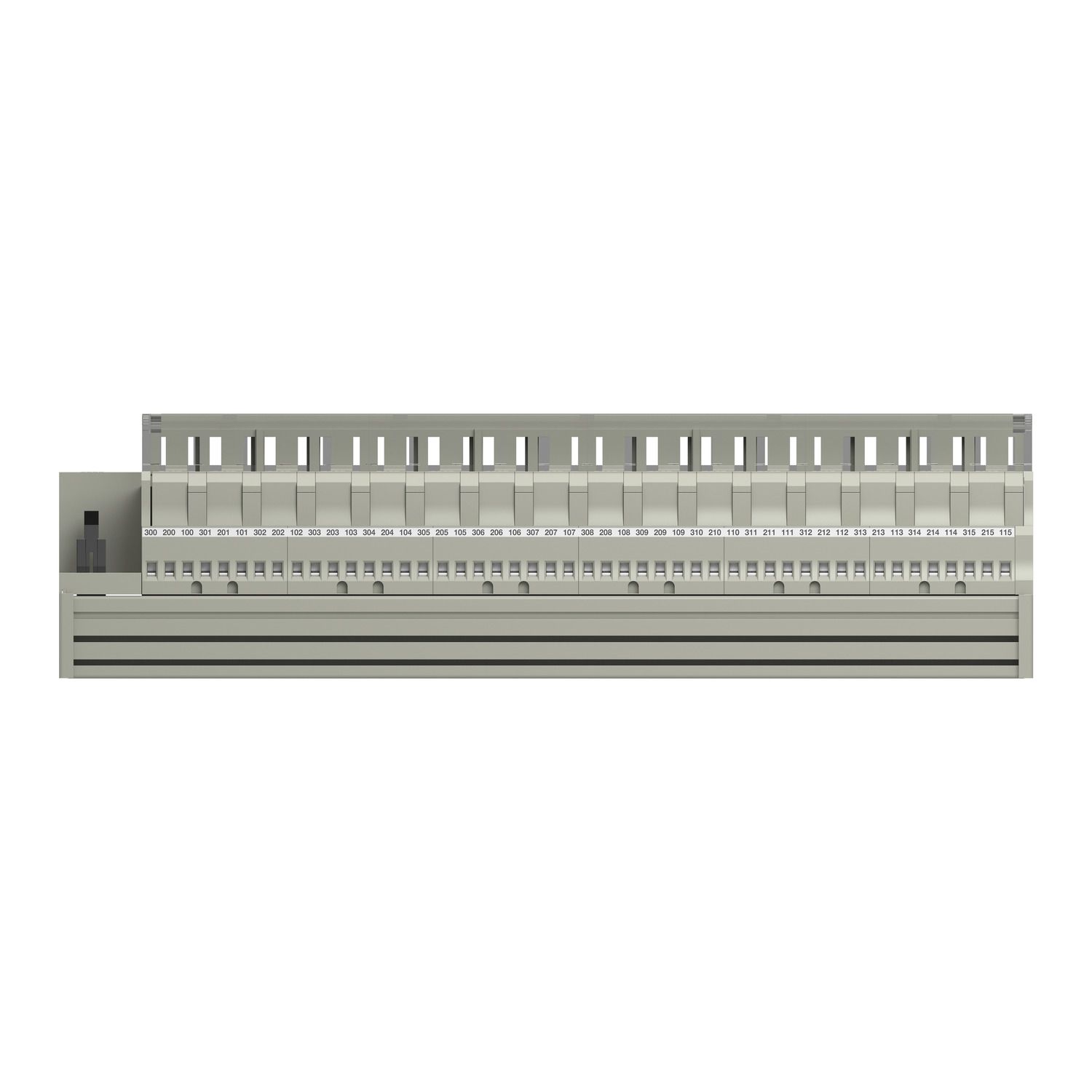Picture of sub-base for plug-in relay ABE7 - 16 channels - fuses - relay 12.5 mm