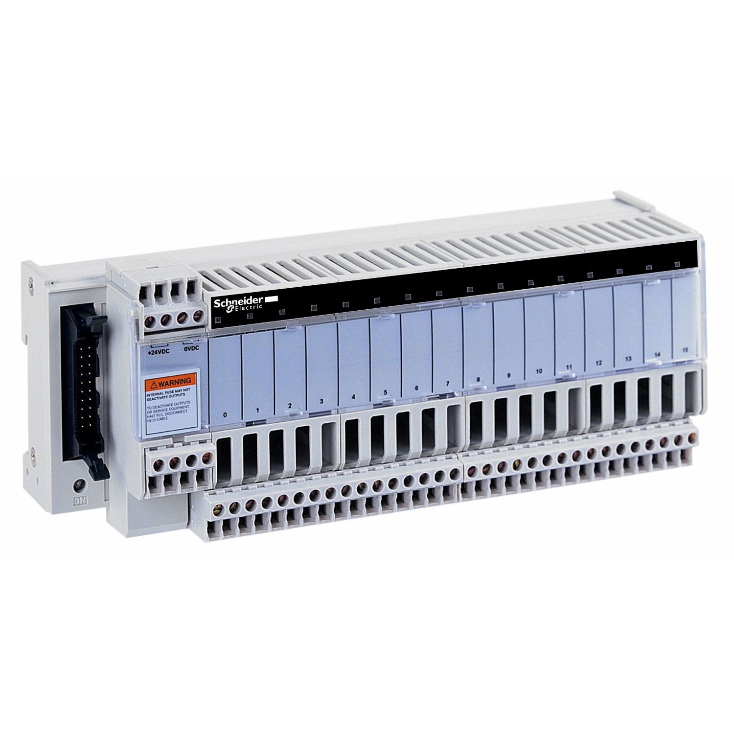 Picture of sub-base - soldered electromechanical relays ABE7 - 8 channels - relay 5 mm