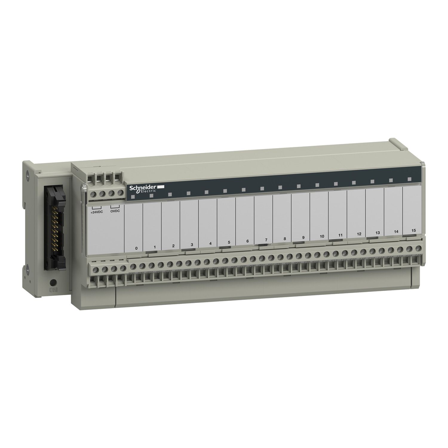 Picture of sub-base - soldered electromechanical relays ABE7 - 16 channels - relay 10 mm