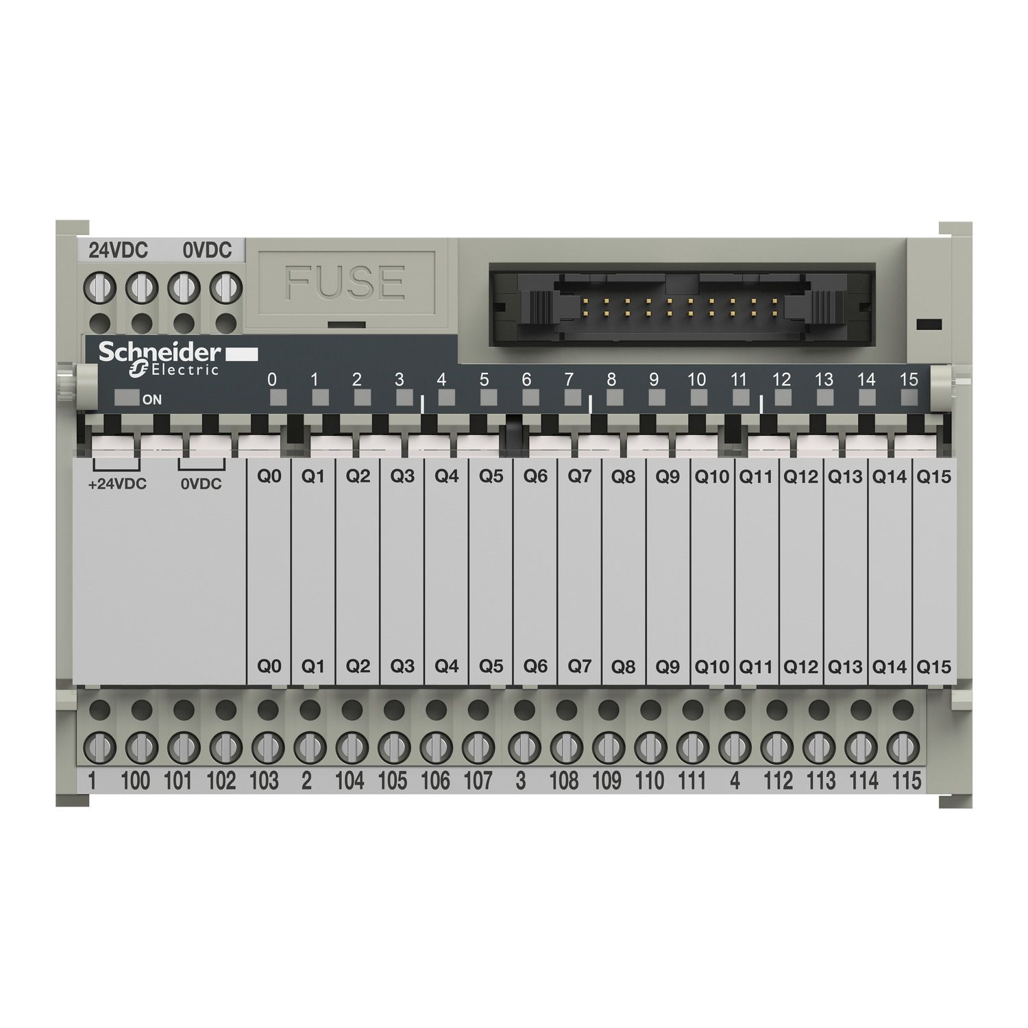 Picture of Sub-base with plug-in electromechanical relay ABE7, 16 channels, relay 5 mm