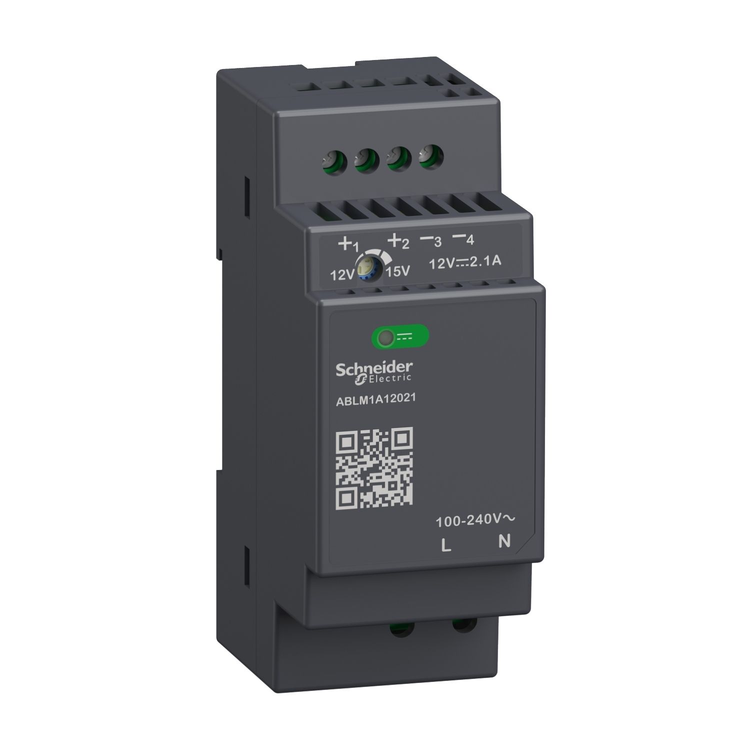 Picture of Regulated Power Supply, 100 to 240V AC, 12V, 2.1A, single phase, Modular