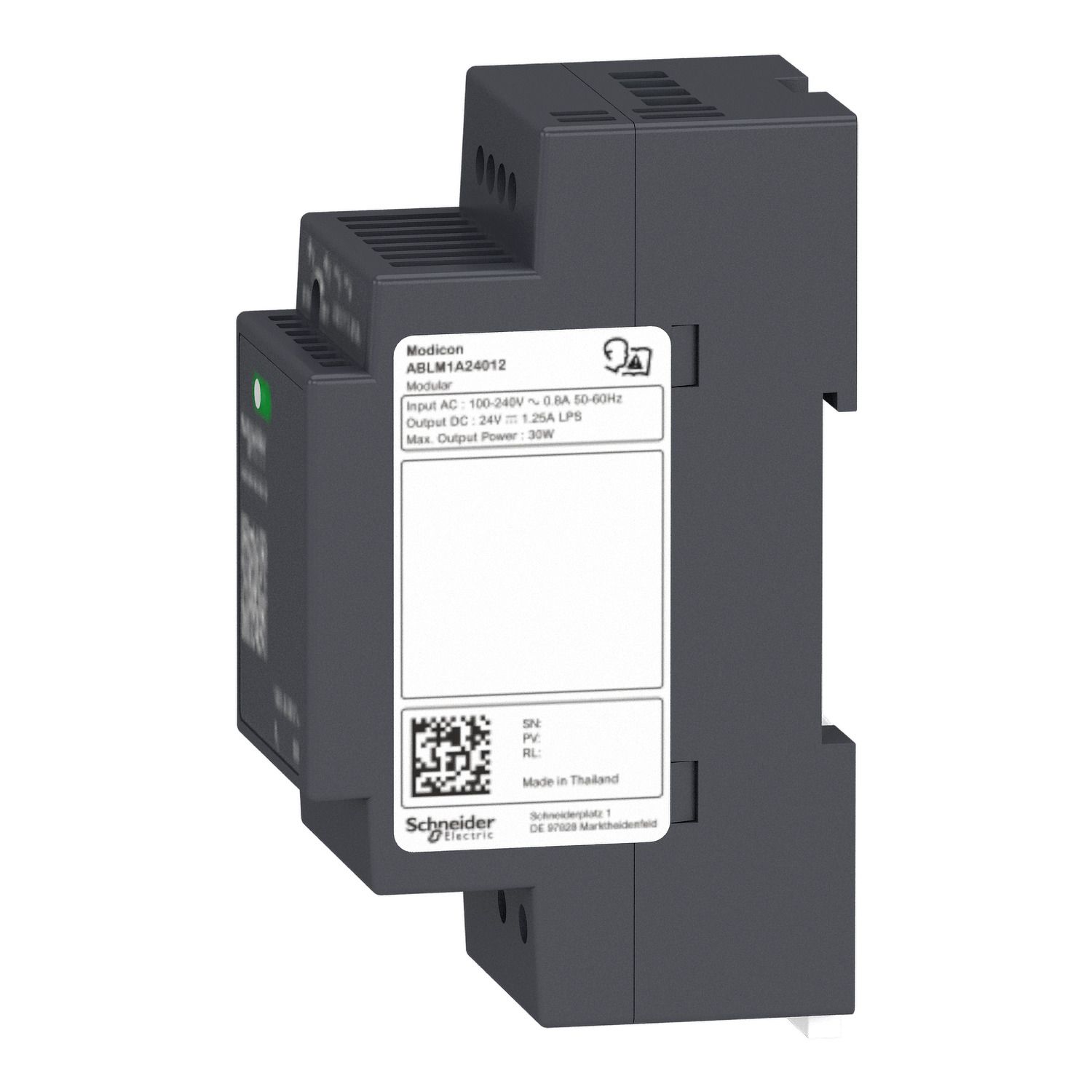 Picture of Regulated Power Supply, 100 to 240V AC, 12V, 2.1A, single phase, Modular