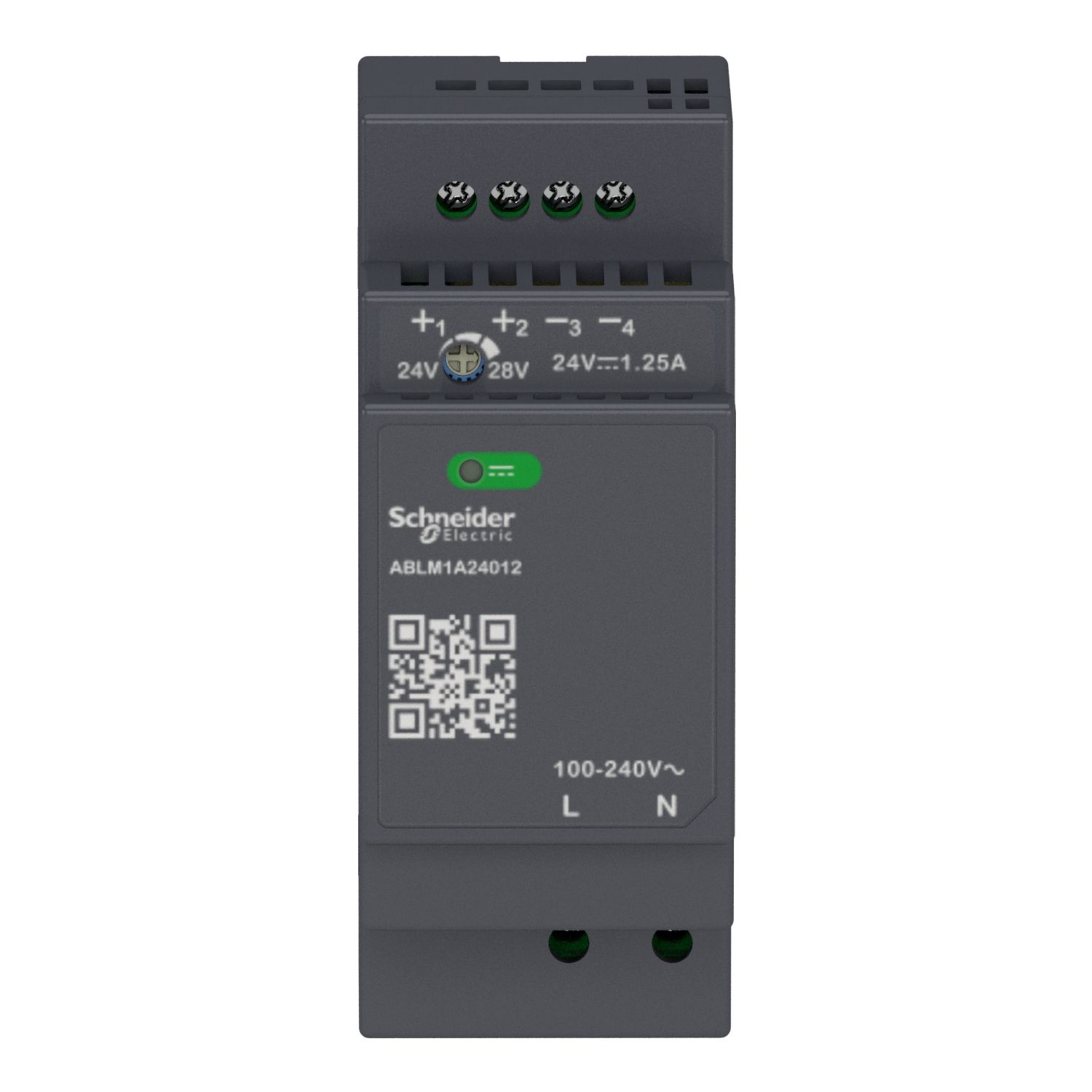Picture of Regulated Power Supply, 100 to 240V AC, 24V, 1.2A, single phase, Modular
