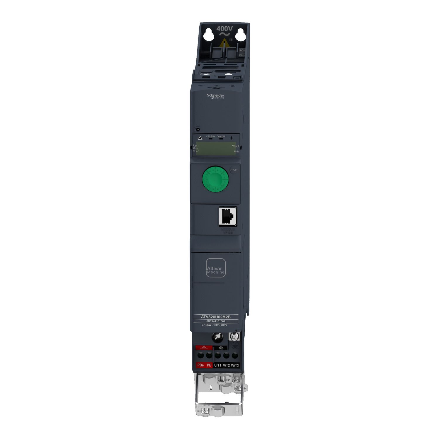 Picture of variable speed drive, Altivar Machine ATV320, 0.37kW, 380 to 500V, 3 phases, book