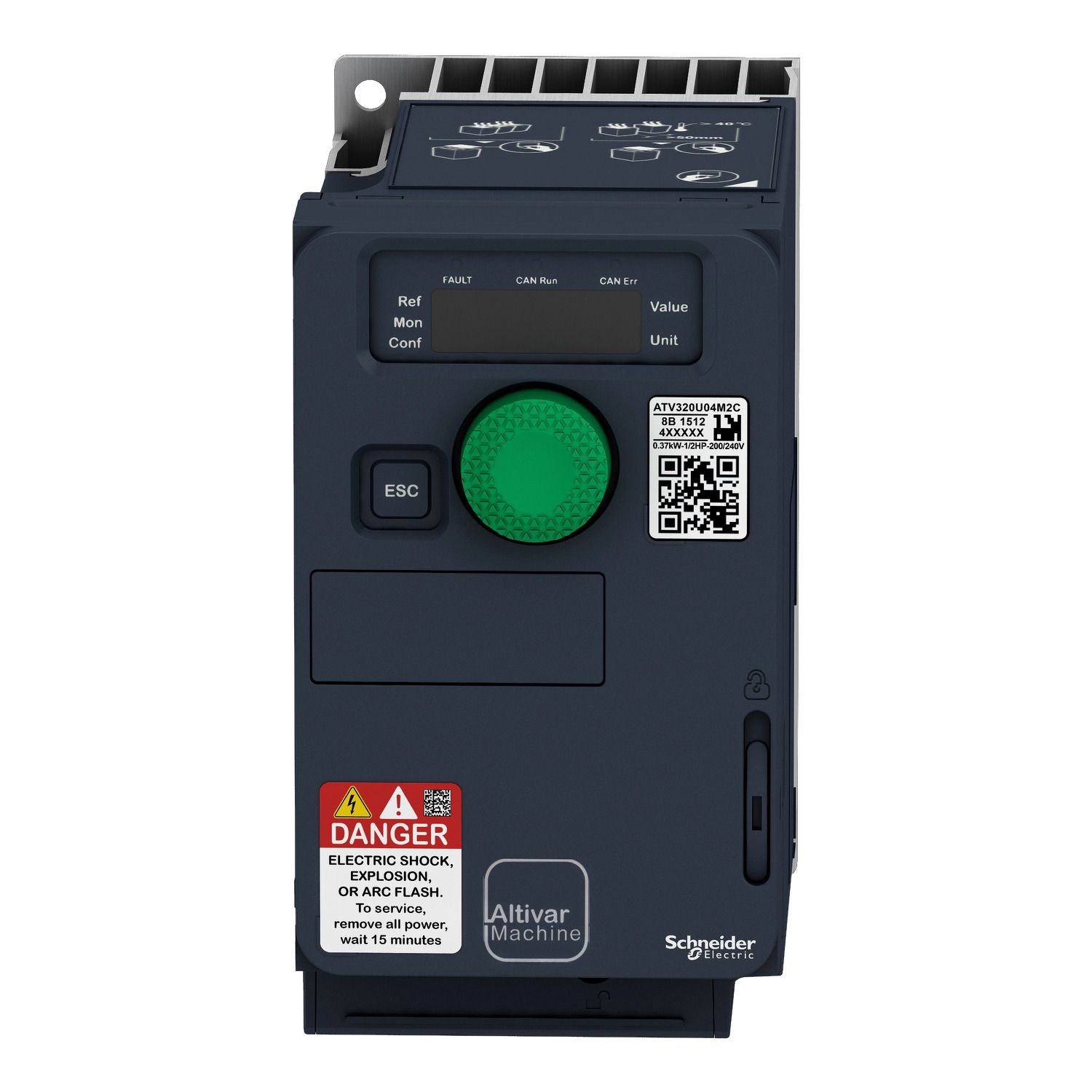 Picture of variable speed drive, Altivar Machine ATV320, 0.75kW, 200 to 240V, 1 phase, compact