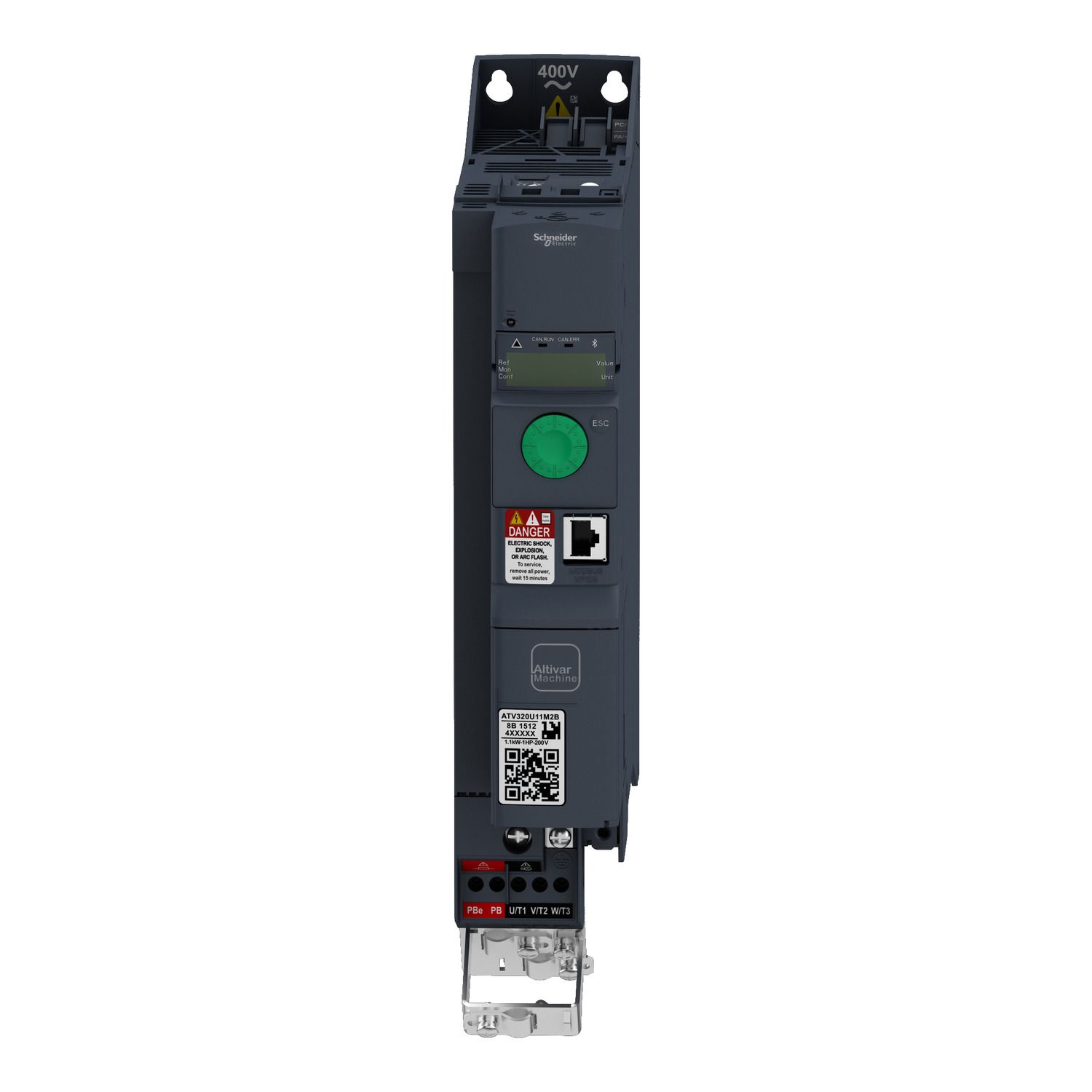 Picture of variable speed drive, Altivar Machine ATV320, 3kW, 380 to 500V, 3 phases, book
