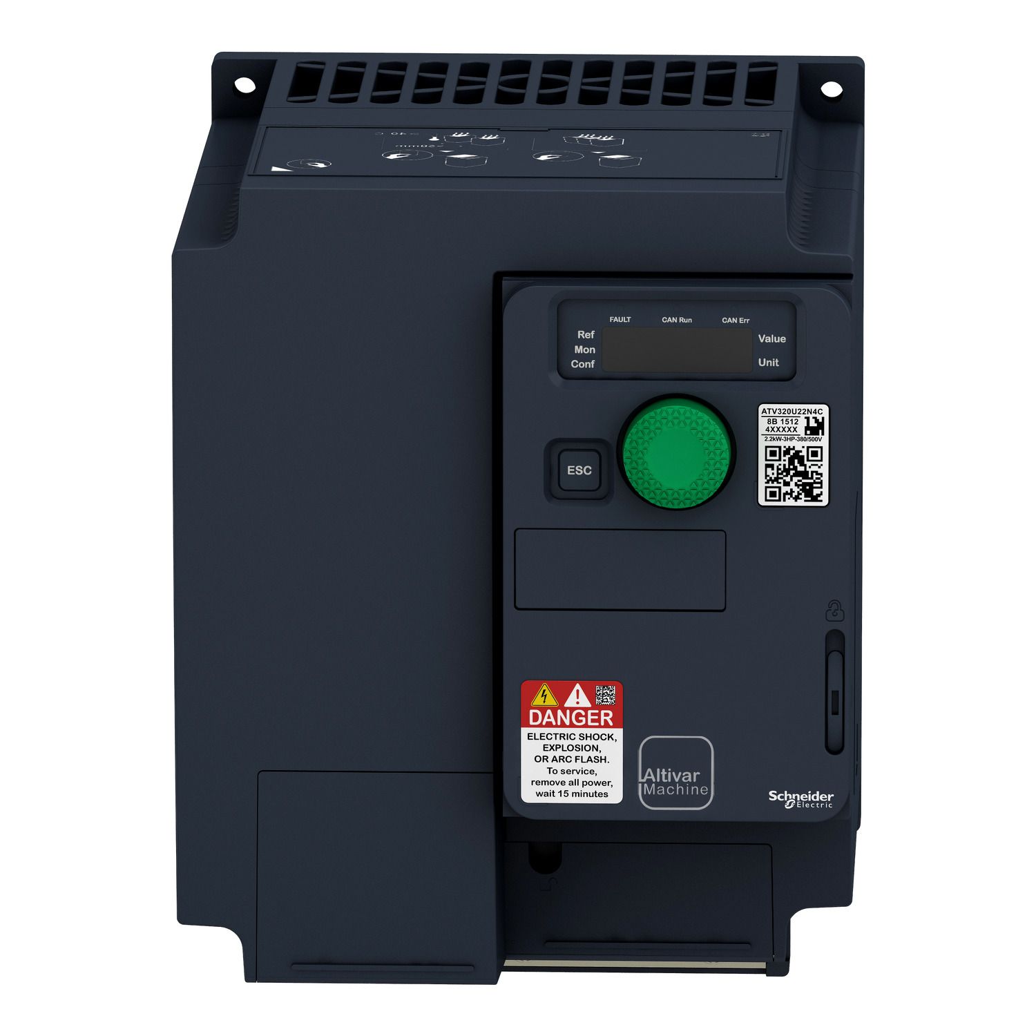 Picture of variable speed drive, Altivar Machine ATV320, 4kW, 380 to 500V, 3 phases, compact