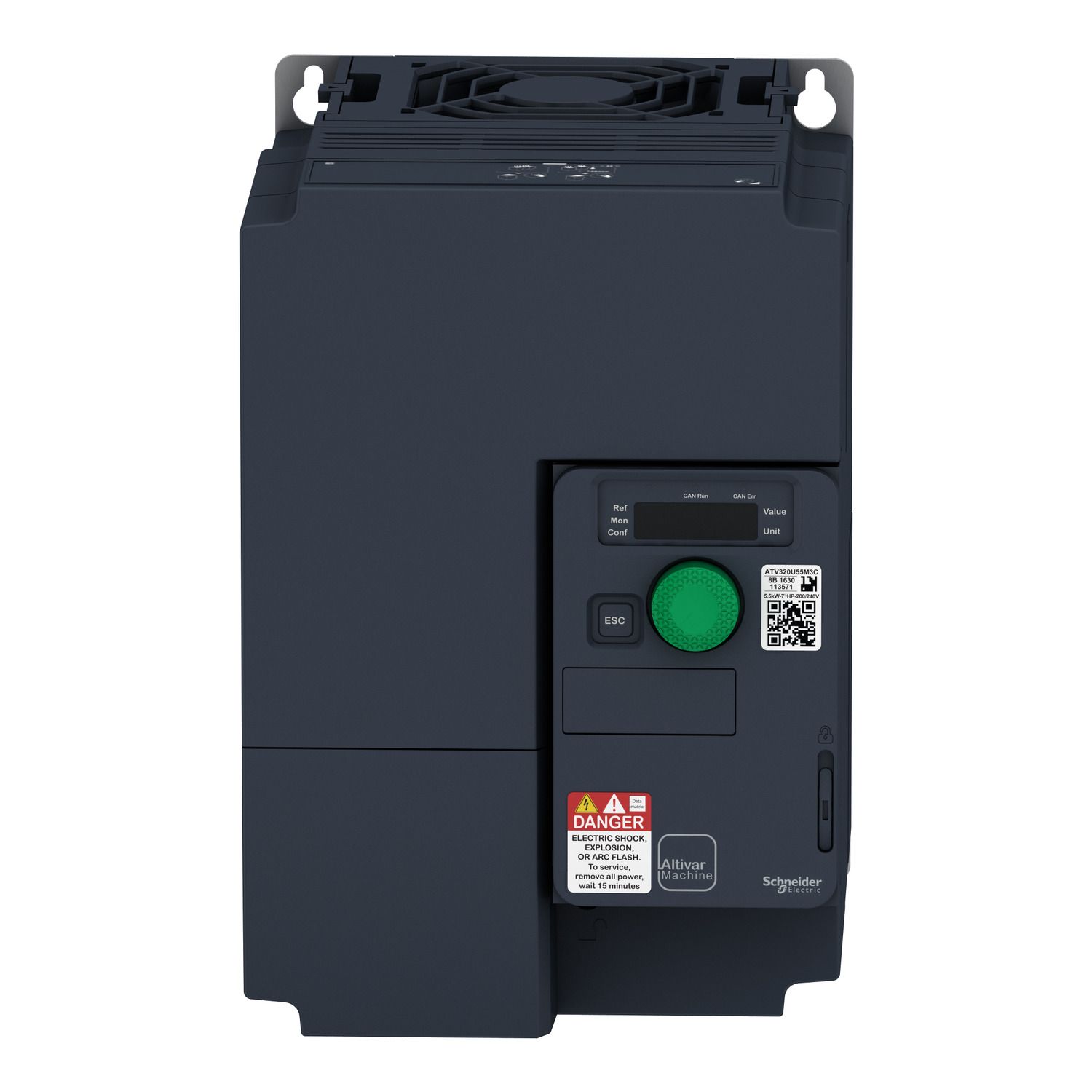 Picture of variable speed drive, Altivar Machine ATV320, 5.5kW, 200 to 240V, 3 phases, compact