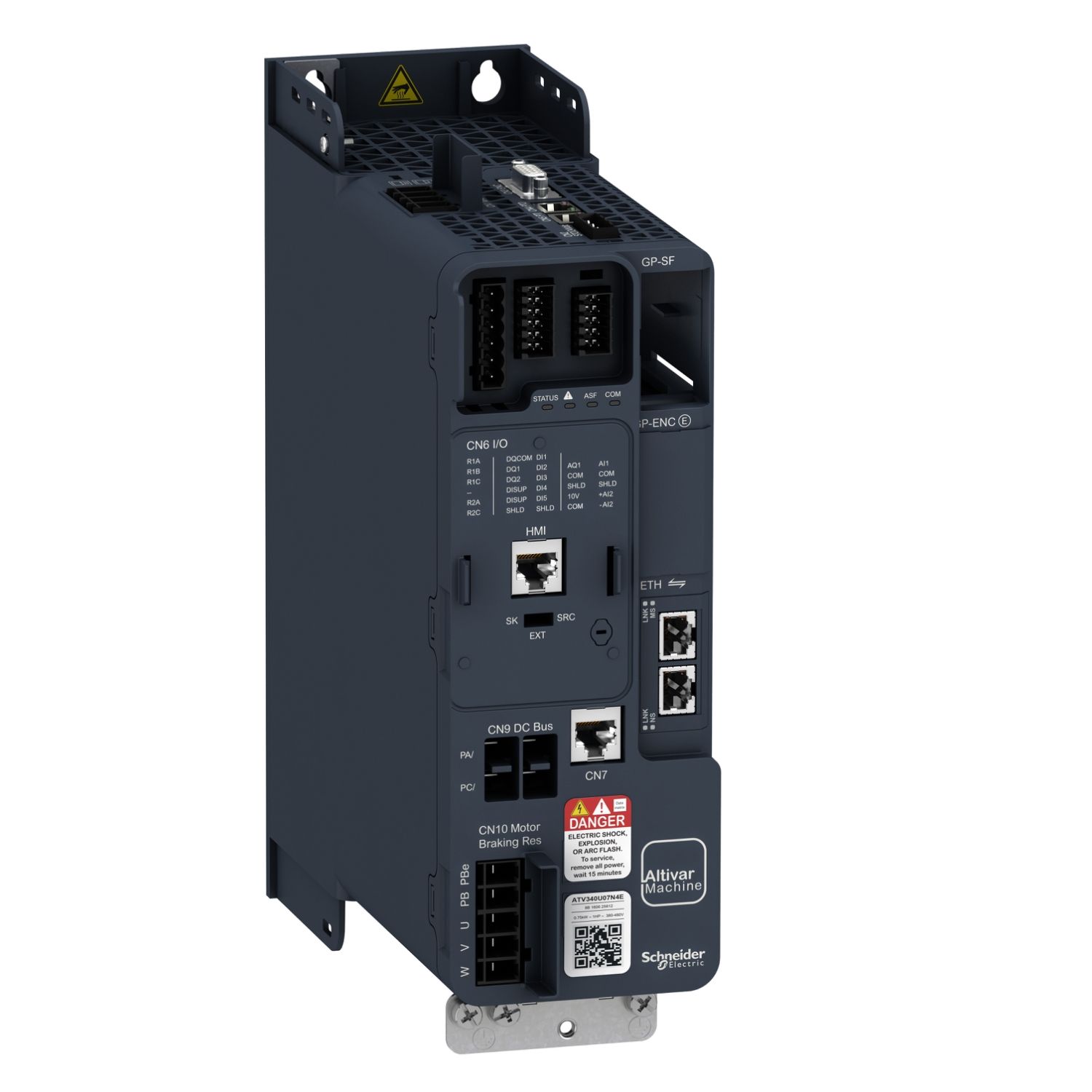 Picture of variable speed drive, Altivar Machine ATV340, 2.2kW, heavy duty, 400V, 3 phases, Ethernet