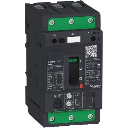 Picture of TeSys Deca, Motor circuit breaker, TeSys GV4, 3P, 3.5A, Icu 100kA, thermal magnetic, Everlink terminals
