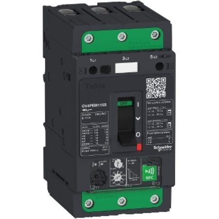 Picture of TeSys Deca, Motor circuit breaker, TeSys GV4, 3P, 25A, Icu 50kA, thermal magnetic multifunction, Everlink terminals